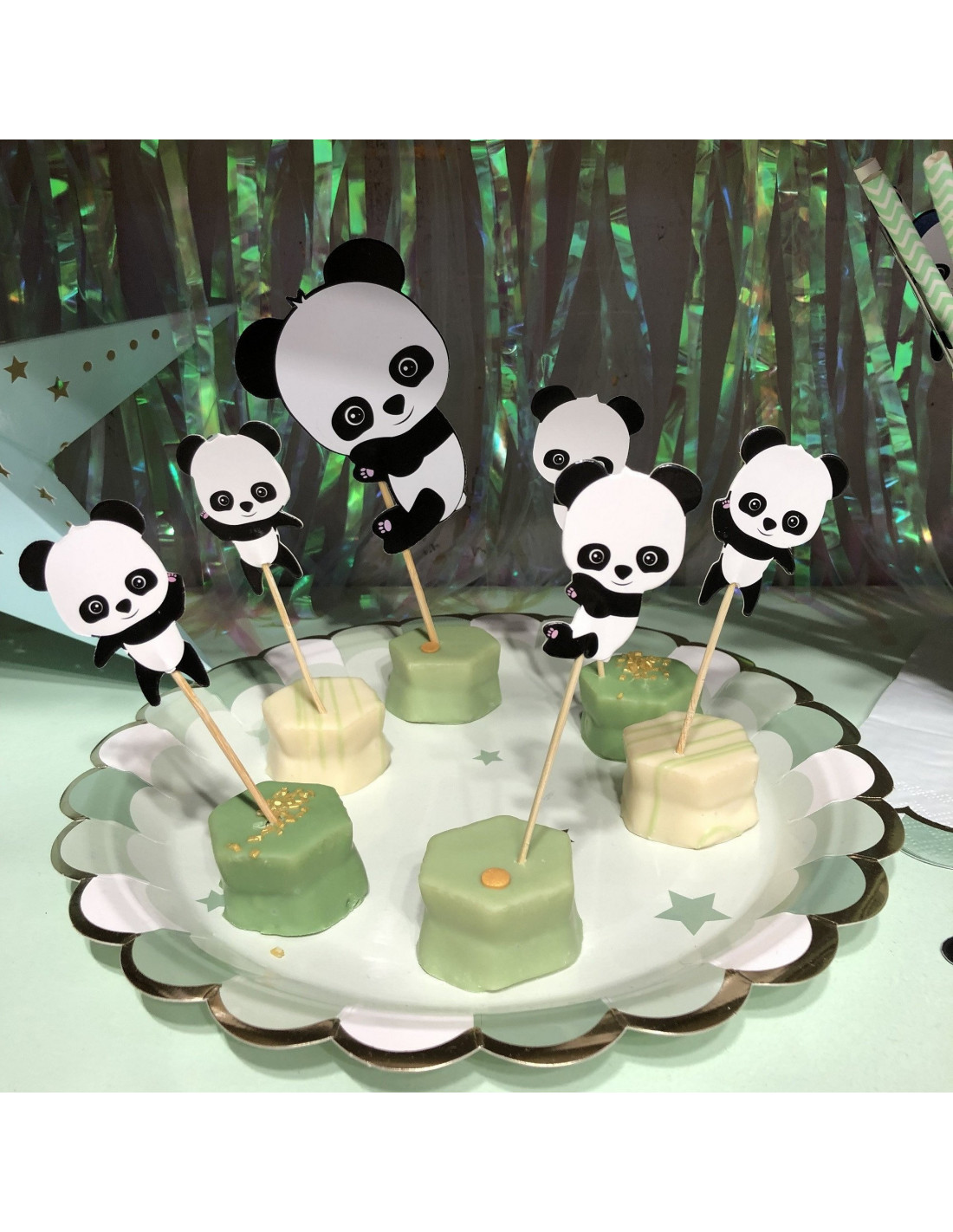 3 Cake Toppers Panda Deco Fete Panda Les Bambetises
