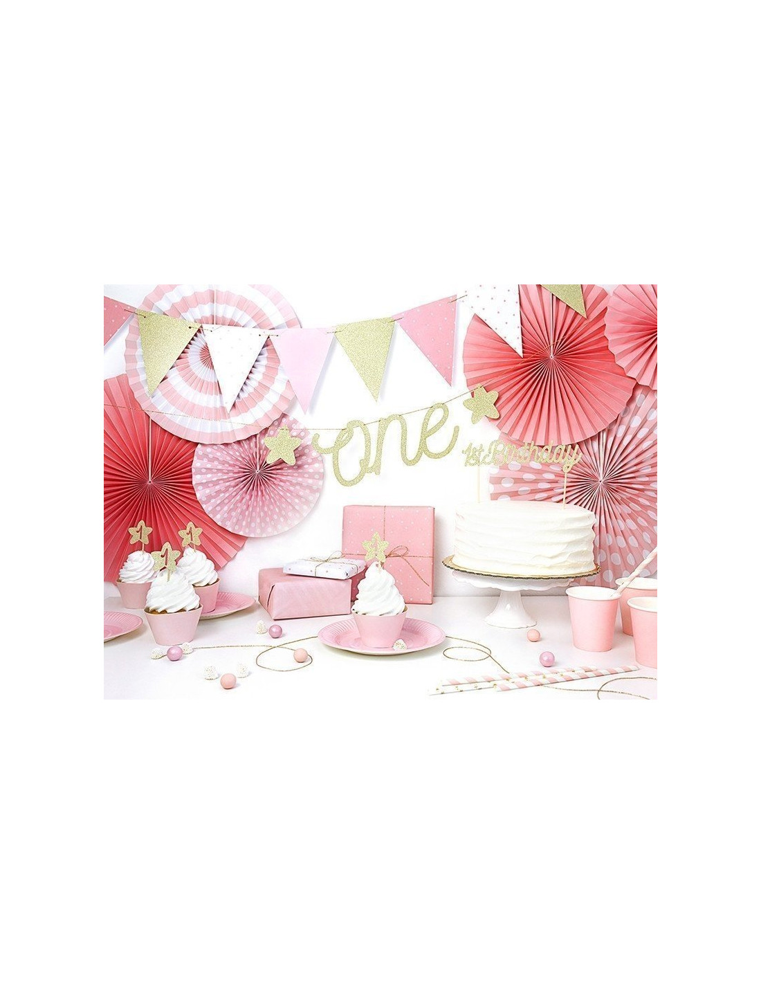 decoration mariage decoration gâteau fanions chevron et boules papier