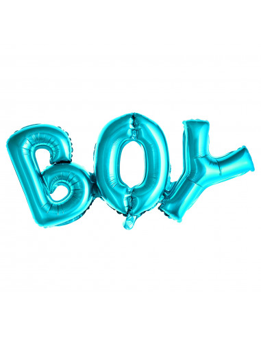 Ballon Lettre Boy Bleu Majuscule en Aluminium Baby Shower Garçon