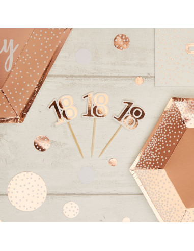 10 Cake Toppers 18 Ans Rose Gold