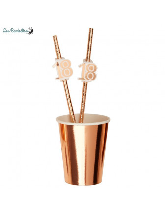 Pailles - Rose gold - Lot de 10 - Décorations Anniversaire