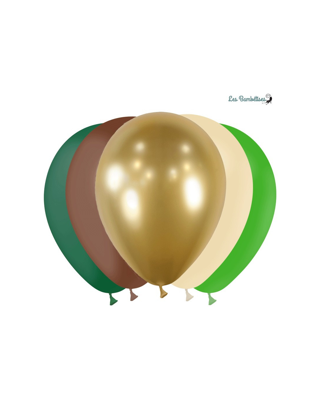 Arche de ballons jungle vert marron thème anniversaire animaux