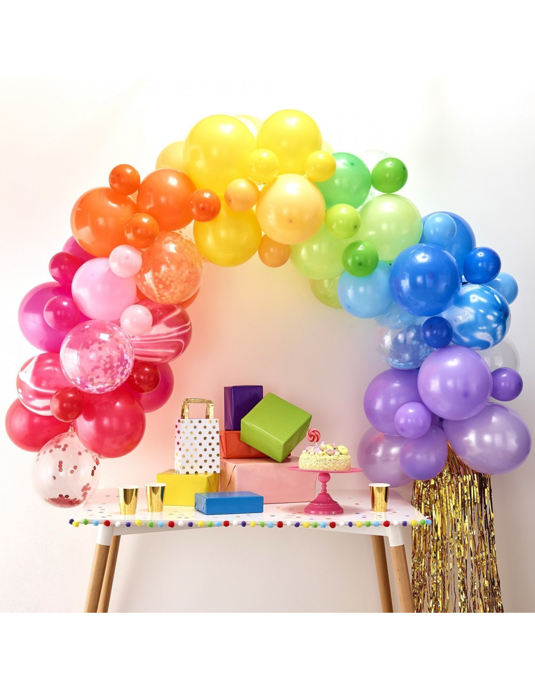 Guirlande de grands ballons licornes en arc pour anniversaire