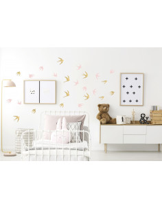 Stickers Chambre Fille - Lapins Bisous