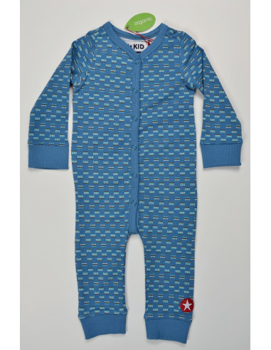 Pyjama en Coton Bio ML Bleu à Pois Kik Kid
