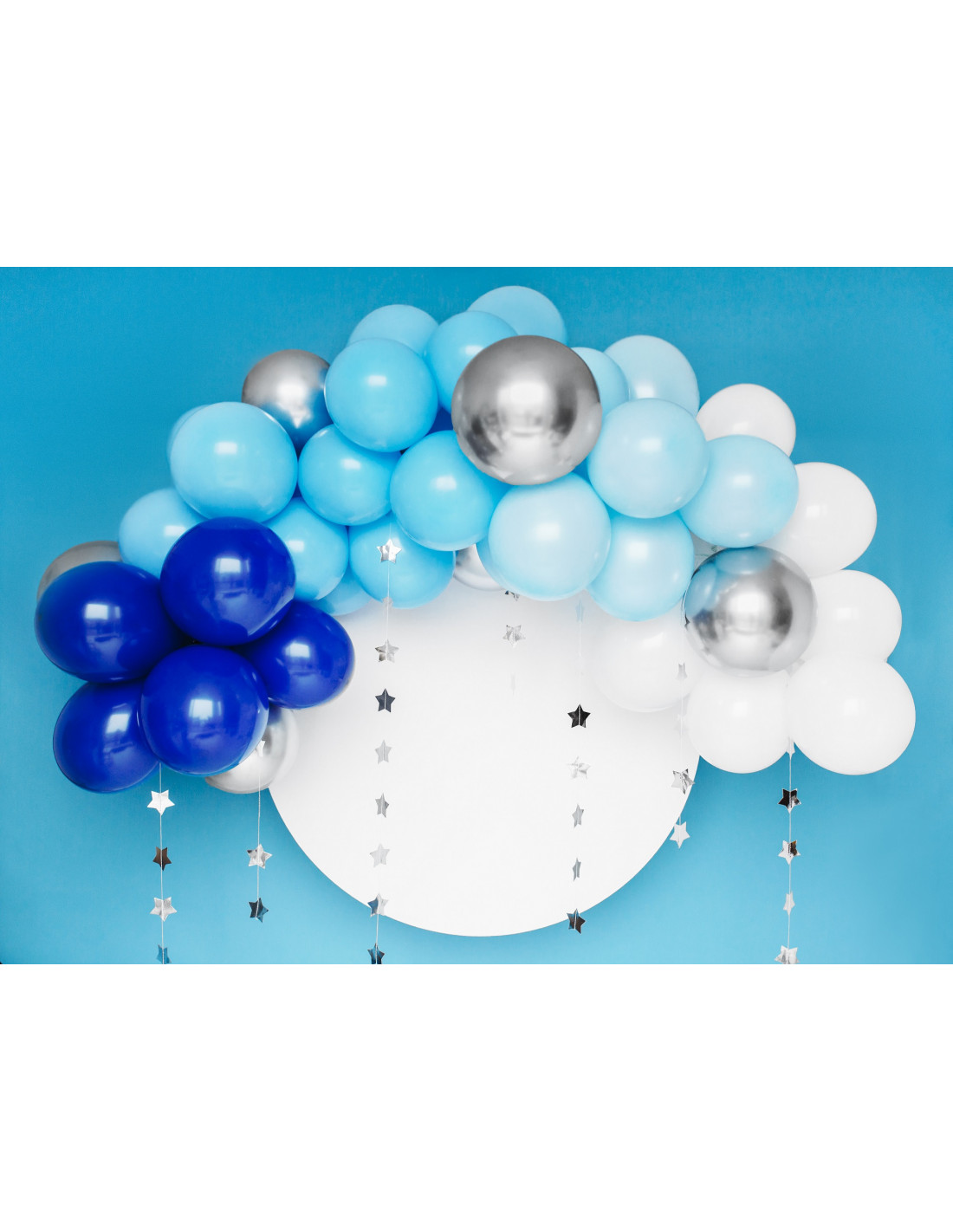 Arche ballon bleu et argent, kit de guirlande de ballons bleus, ballons en  latex confettis bleu métallique blanc et argent pour garçon fille fête