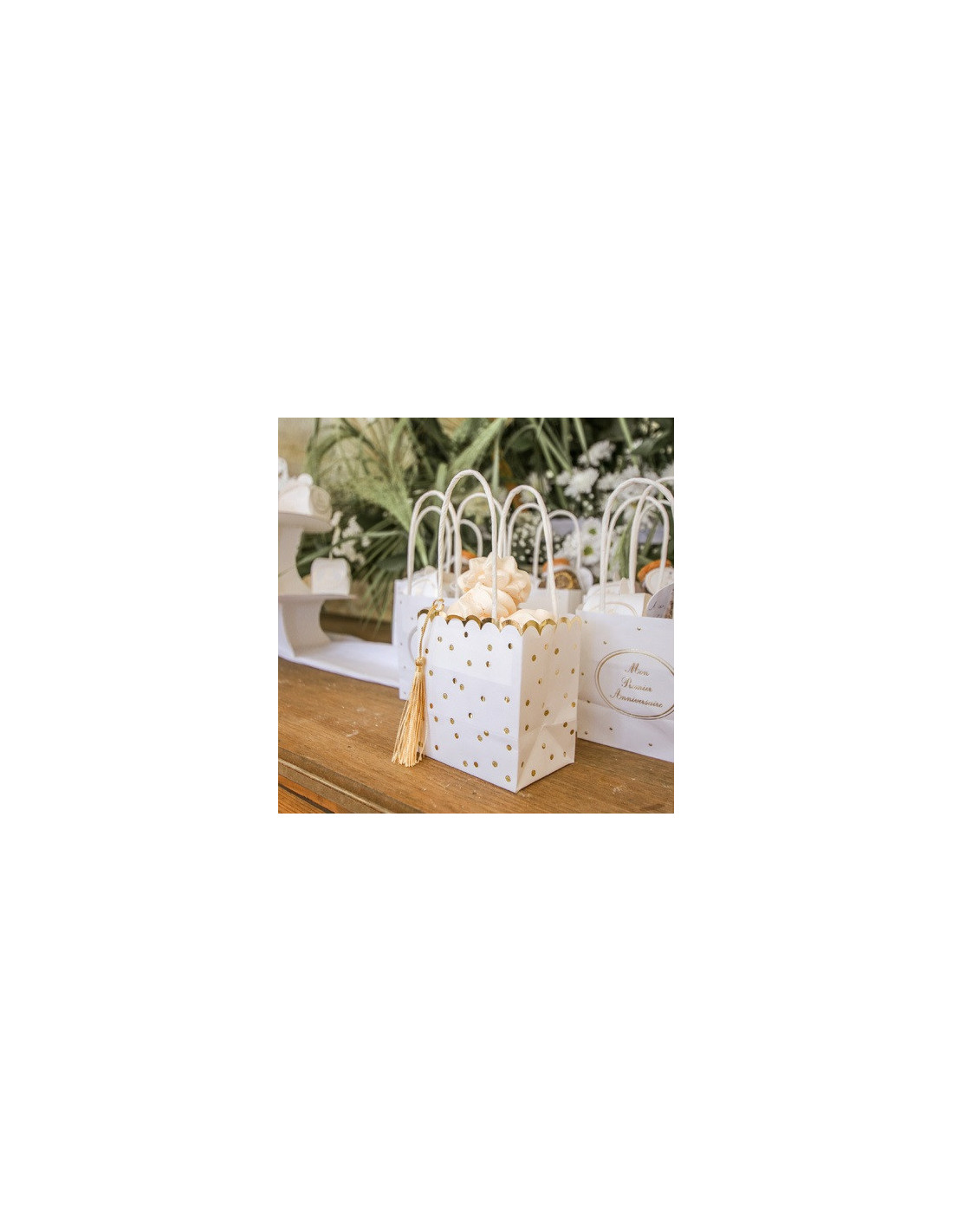 Petits sacs-cadeaux avec poignées en ruban Mini sac cadeau en or pour les  mariages d'anniversaire