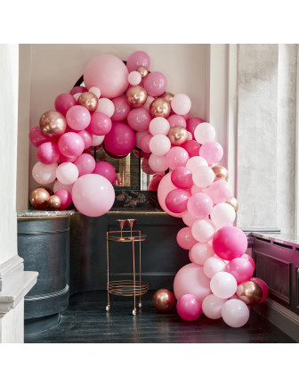 Arche de ballons géante : 200 ballons dégradé mauve et rose