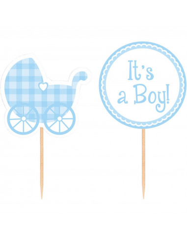 12-cake-toppers-baby-shower-it-s-a-boy-decoration-baby-shower-garcon