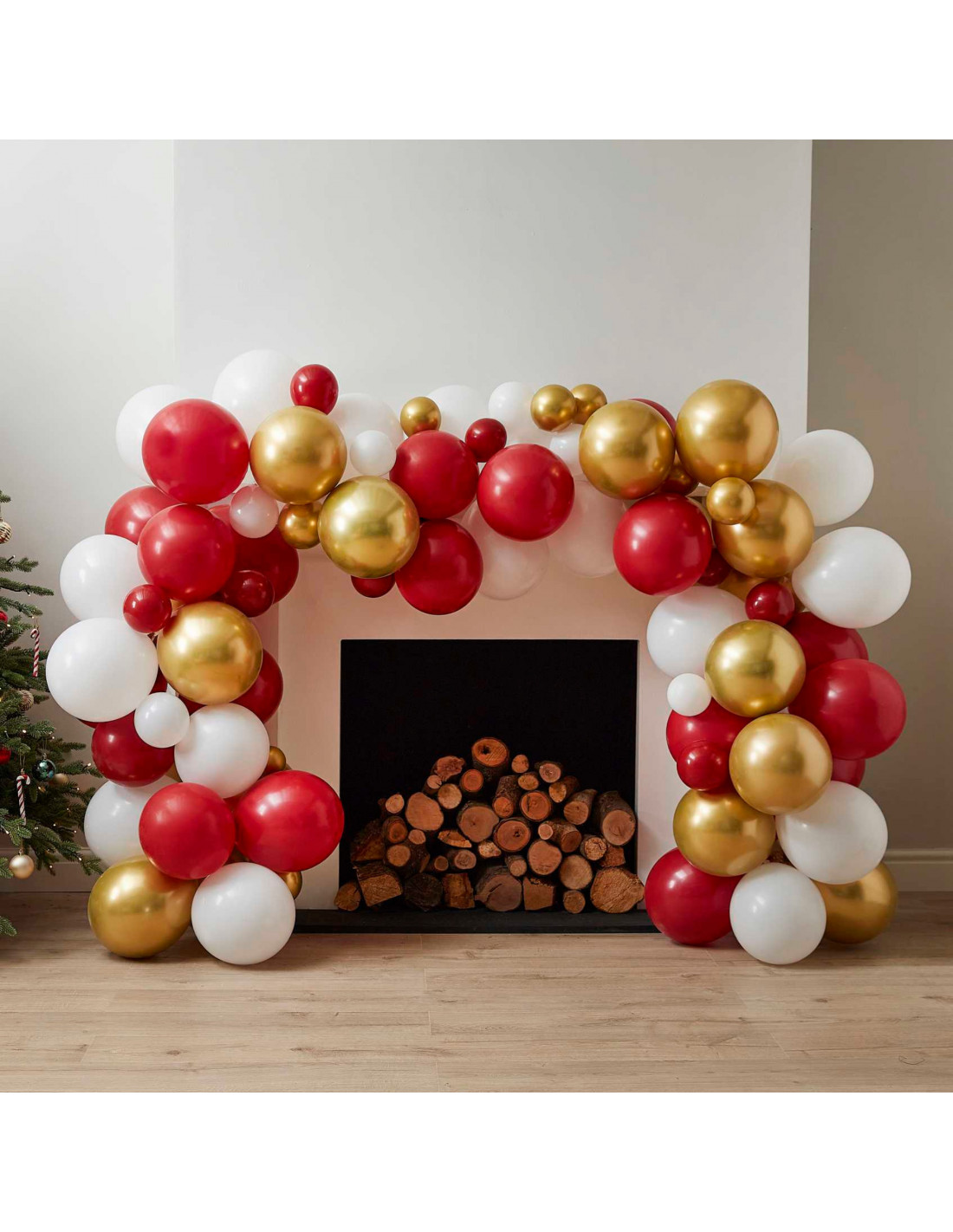 Arche de ballon Nouvel An blanc et or - Decoration Nouvel an