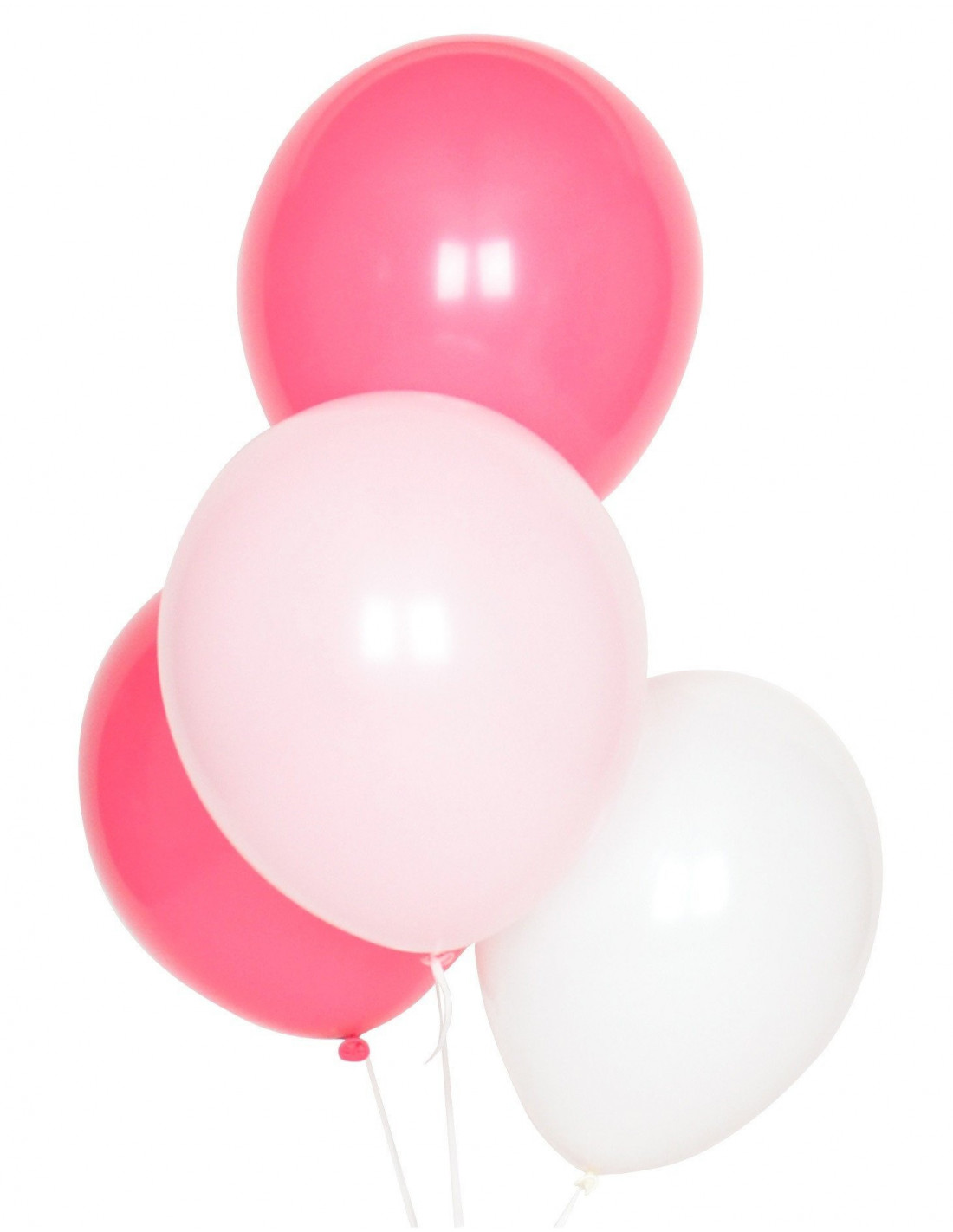 10 Ballons Latex Rose Pastel, Blancs, Fuchsias - Les Bambetises