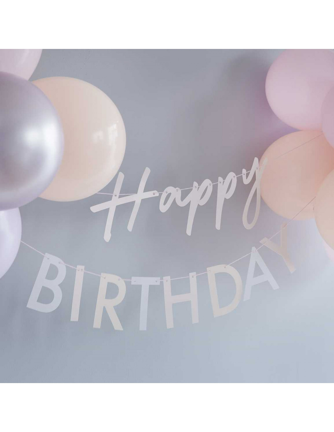 Guirlande Happy Birthday & Ballons Pastels - Les Bambetises