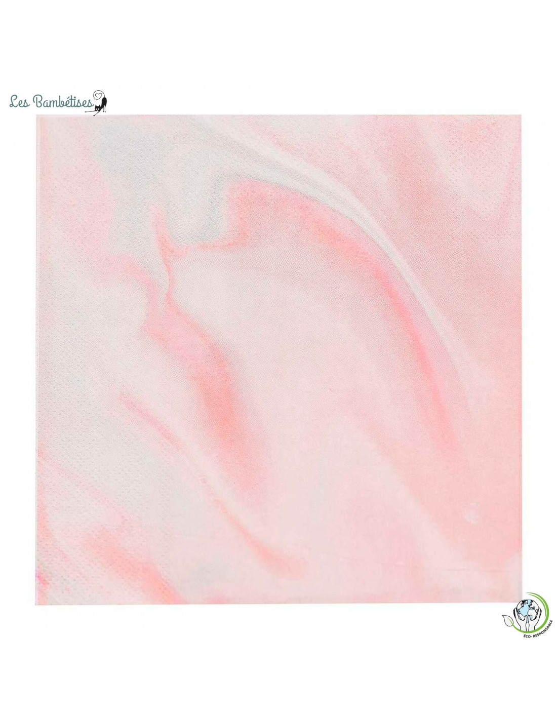 Serviette papier rose rose 33 x 33 cm - Un grand marché