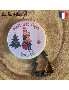 Pochon Cadeau Table Noël Personnalisé Couronne Houx - Les Bambetises