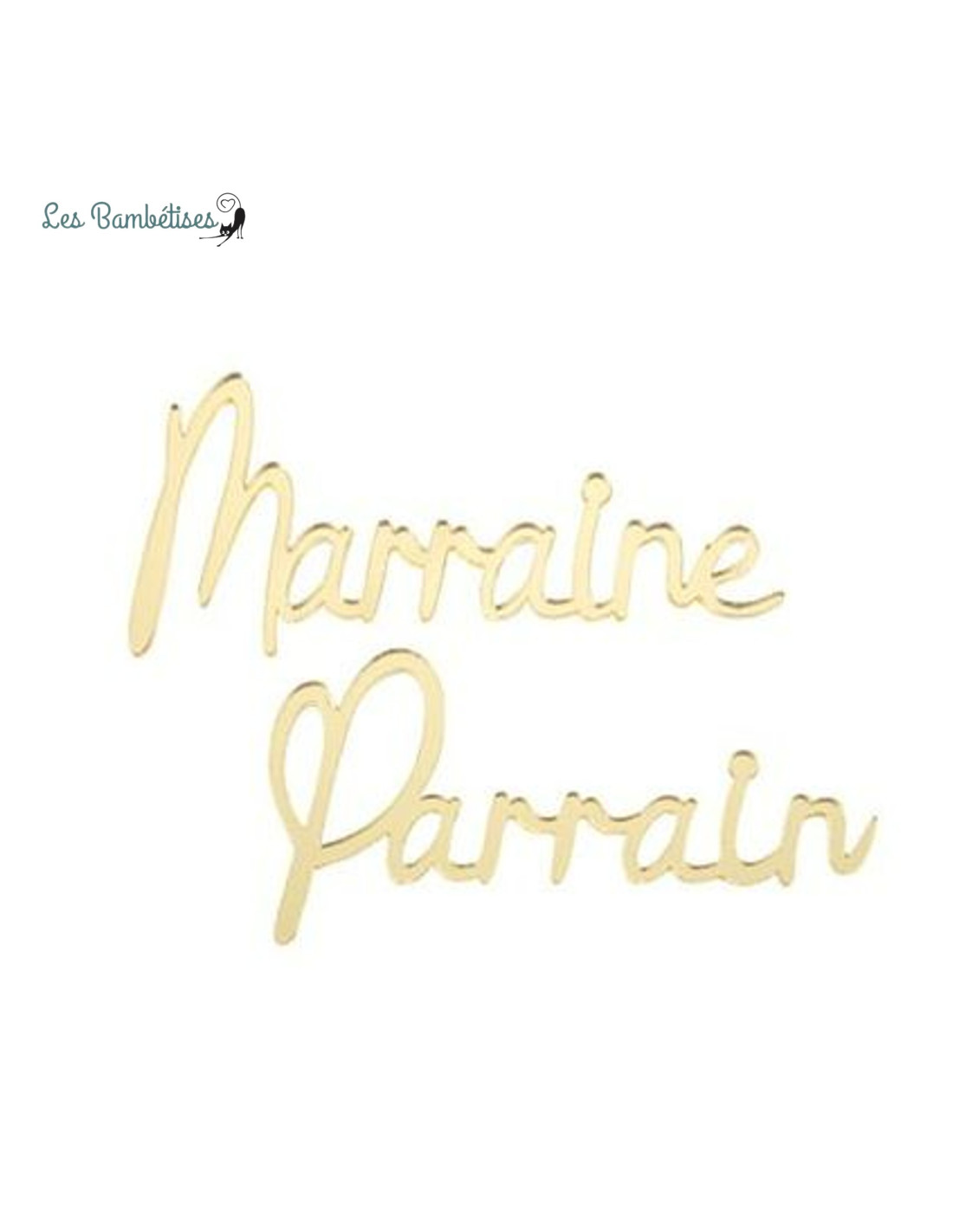 Marque Place Parrain & Marraine Plexiglas Doré - Les Bambetises
