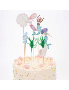 Papierdrachen Crayon à gâteau (anniversaire) - sirène - set 1