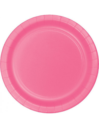 8 assiettes en carton rose bonbon
