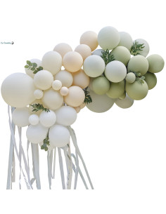 Arche de ballons géante sauge et blanc - Décoration mariage
