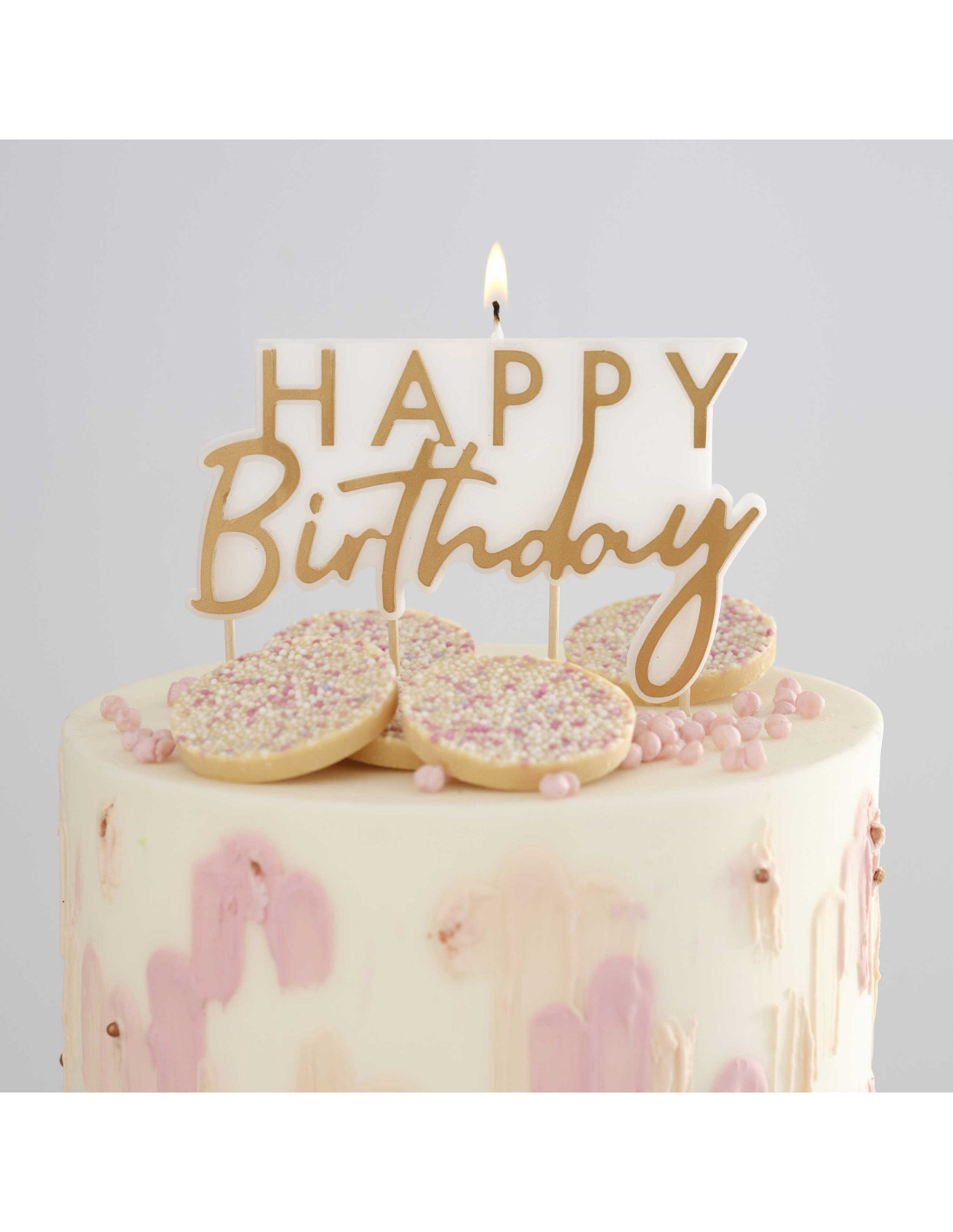 decoration gâteau bougie cake topper or happy birthday