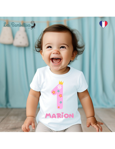 Anniversaire 1 an Bébé Princesse Cadeau' T-shirt Bébé