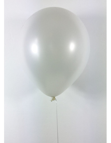 10 ballons blancs métallisés nacrés en latex