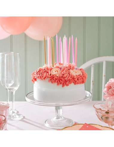 Bougie anniversaire - Chiffre 8 - Rose - 10 cm - Bougies anniversaire -  Creavea