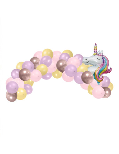 Licorne ballon ensemble couleurs pastel / macaron thème licorne party -   France