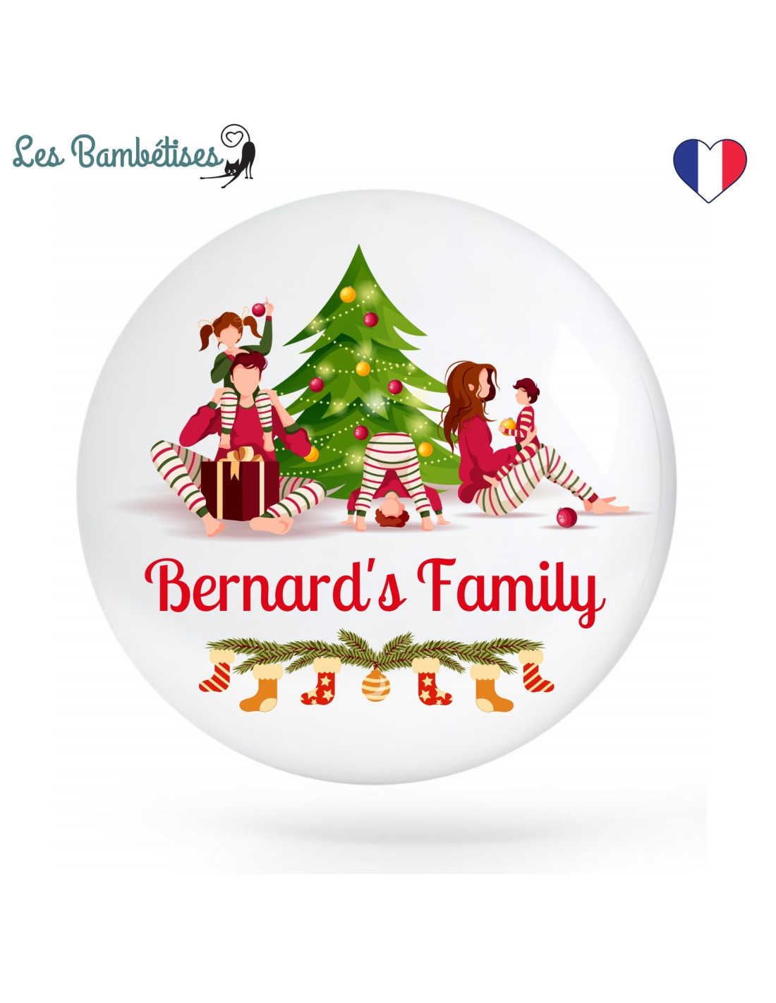 Badge Personnalisé Sapin Cadeau Invité Noël - Les Bambetises