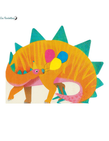 16-serviettes-dinosaures-multicolores