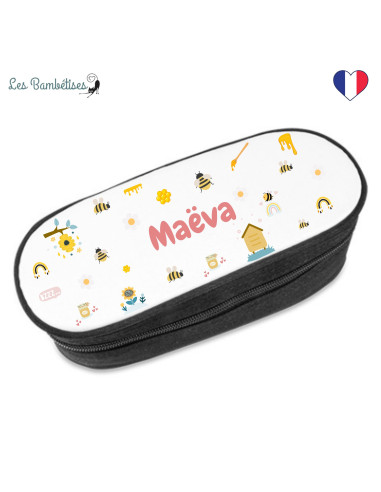 trousse-personnalisee-abeille-trousse-scolaire-personnalisee