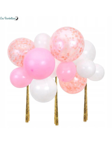 kit-nuage-de-ballons-roses-et-3-pompons-or-meri-meri