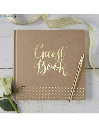 livre-d-or-kraft-ecriture-guest-book-doree