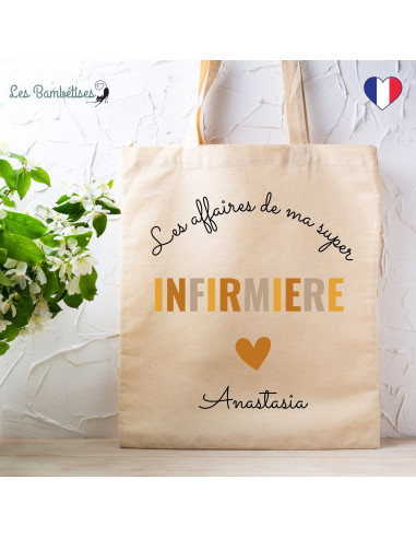 tote-bag-personnalise-infirmiere-terracotta-Cadeau-infirmière-personnalisé