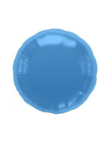 Ballon métallique rond bleu brillant