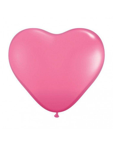 10 ballons coeurs rose bonbon en latex