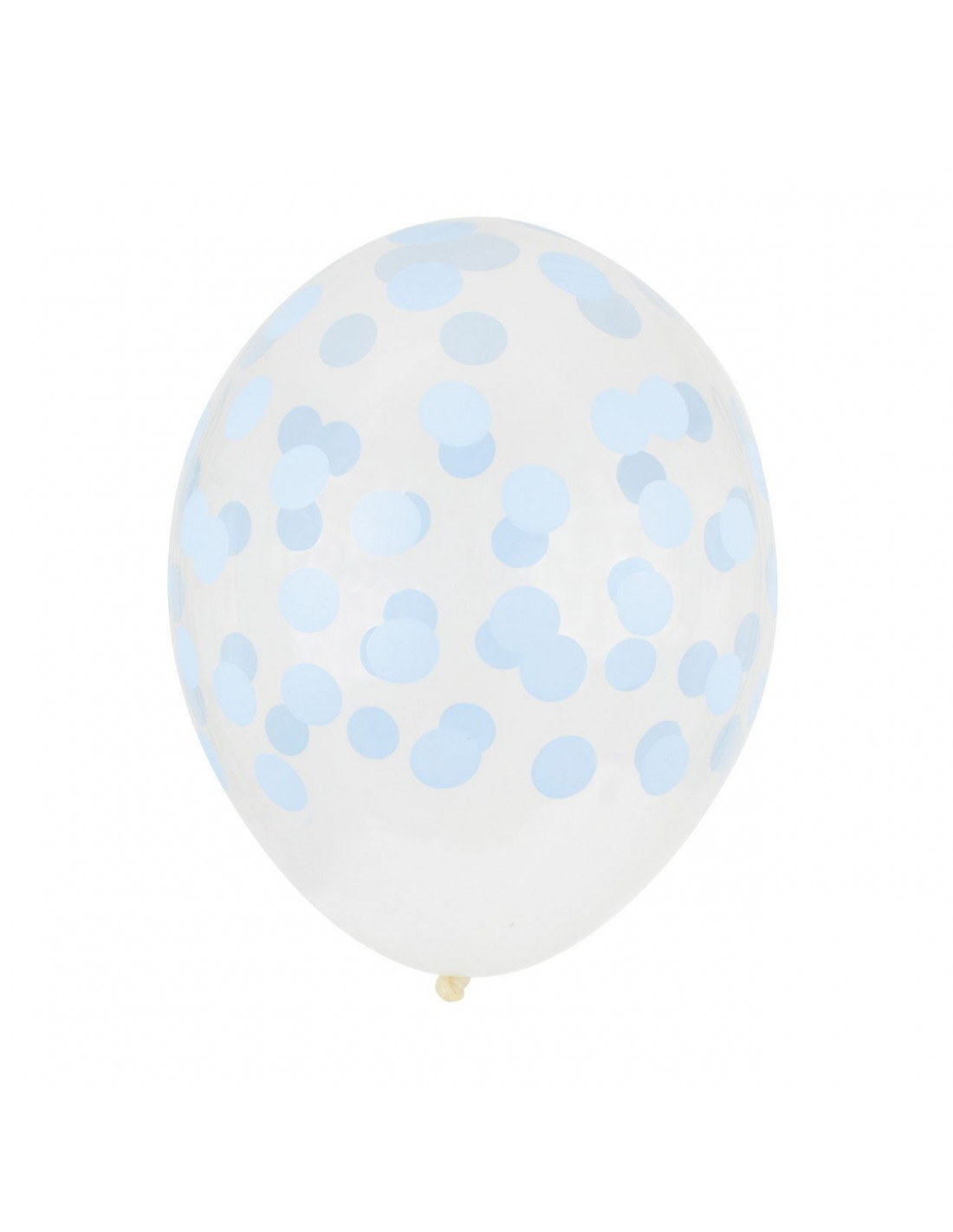 Lot de 6 ballons bleus ciel à pois blancs : déco anniversaire