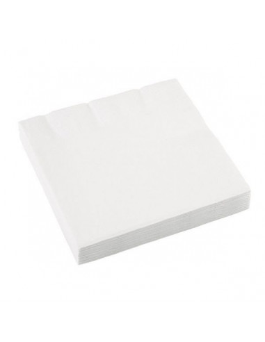 20 serviettes en papier coloris blanc