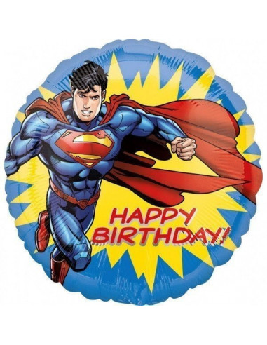 Ballon métallique Superman Happy Birthday 43cms