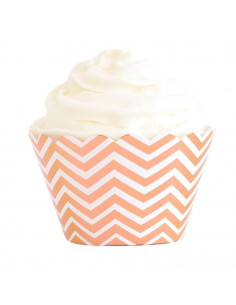 100 Caissettes Cupcakes Etoiles Chevrons - Les Bambetises