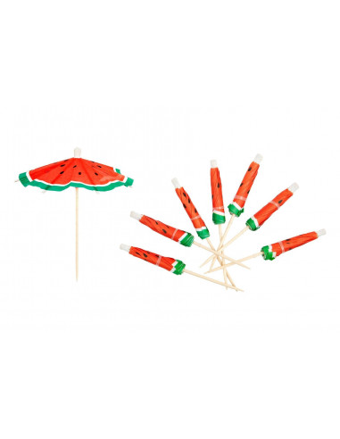 24 parasols pastèque en papiers pour décoration cocktails glaces Sunnylife